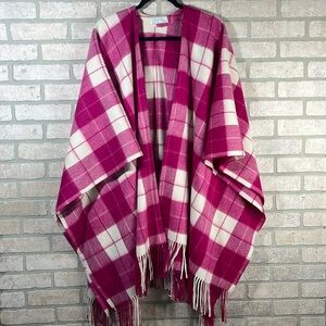 Vintage Carleton Varney Plaid Poncho Cardigan- Size OS